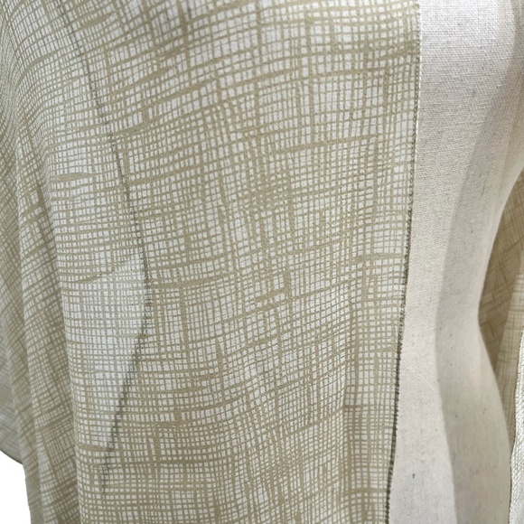 VINTAGE GO SILK 100% SILK RECTANGLE SCARF ABSTRACT CHECK PRINT IN IVORY & BEIGE - Picture 7 of 11